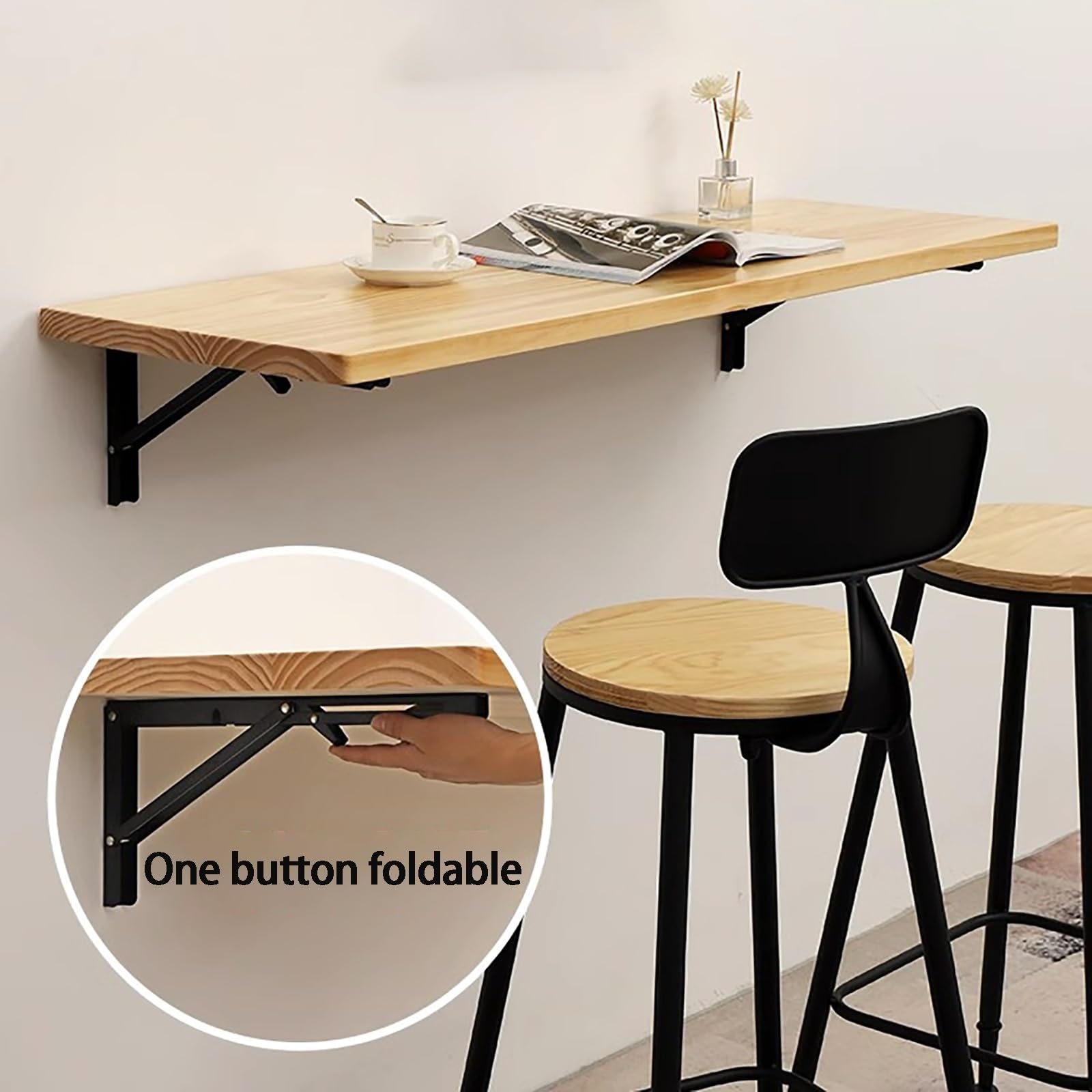 Wooden Wall-mounted Folding Table,wall Mounted Table Fold